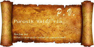 Purcsik Valéria névjegykártya