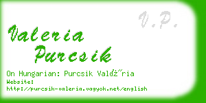 valeria purcsik business card